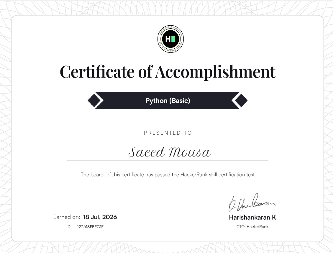 Python (Basic) Certification